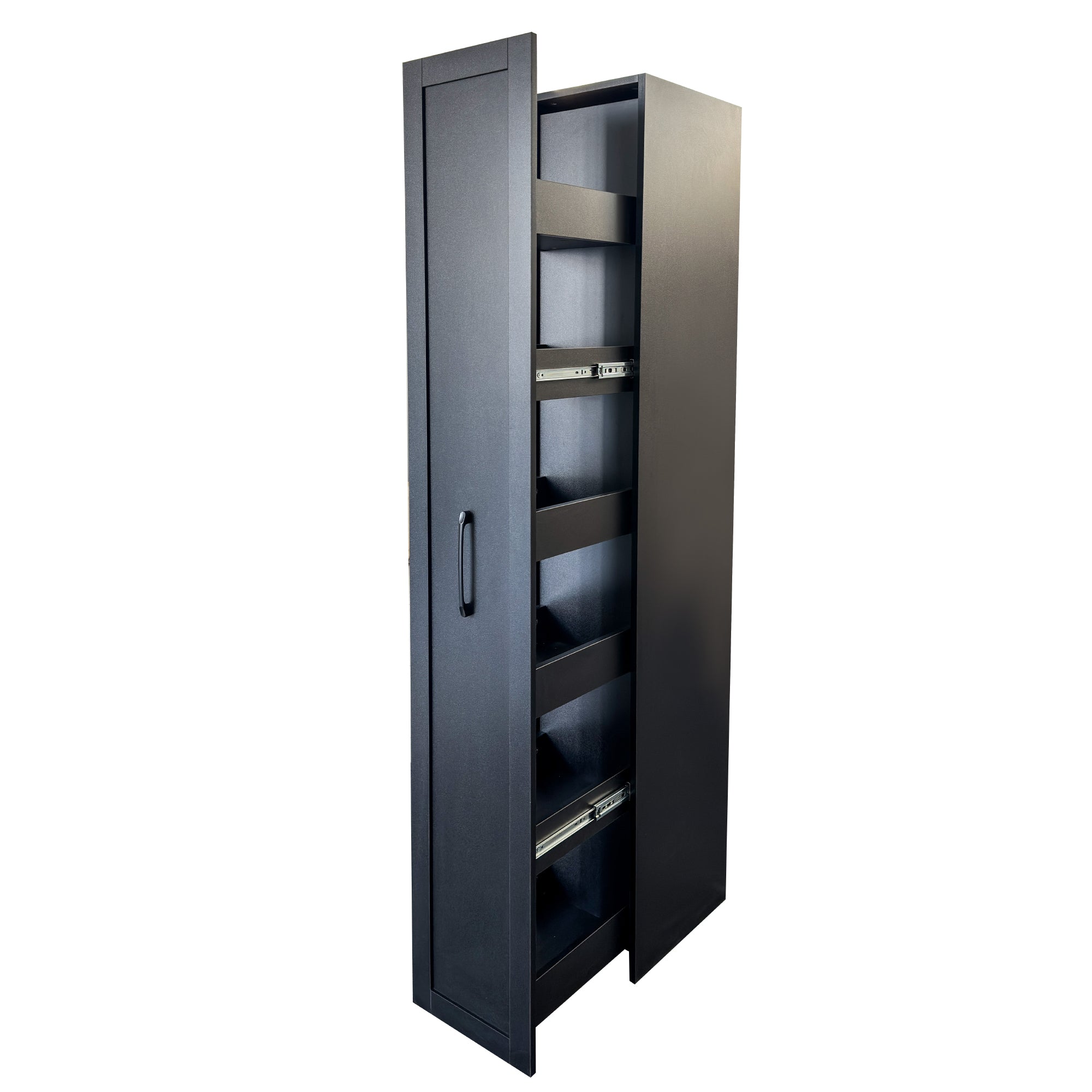 BLACK ,Large, Slim Storage Cart, Kitchen Rolling Cart, Narrow Storage Cabinet with Handle & Wheels, Wood Spice Rack Next to Fridge, Pantry Shelf for Kitchen, Small Spaces - Grand Goldman Shop