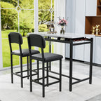 Kitchen Table Set, Dining Table and Chairs for 2, 3 Piece Dining Room Table Set with 2 Upholstered Chairs, Bar Dining Table Set for Small Spaces, Apartment, Breakfast, Pub, Rustic Black - Grand Goldman Shop