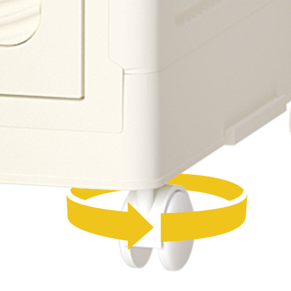 Portable Wardrobe Closet Storage Organizer with Magnetic Doors and Hanging Rod, Cream White - Grand Goldman Shop