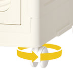 Portable Wardrobe Closet Storage Organizer with Magnetic Doors and Hanging Rod, Cream White - Grand Goldman Shop