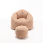 Bedding Bean Bag Sofa Chair with High-Pressure Foam and Footrest, Tan Microfiber - Grand Goldman Shop