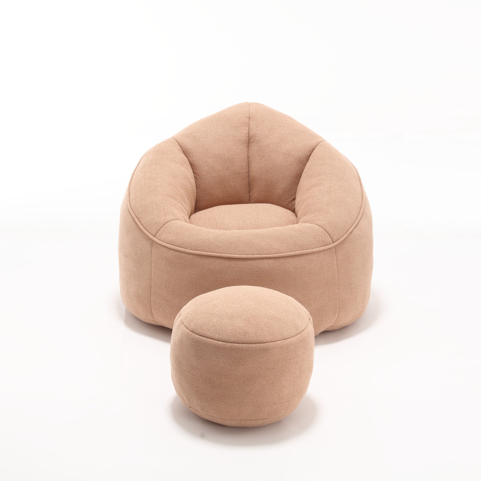 Bedding Bean Bag Sofa Chair with High-Pressure Foam and Footrest, Tan Microfiber - Grand Goldman Shop