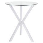 Fraser Chrome 35-inch Glass Top Bar Table - Grand Goldman Shop