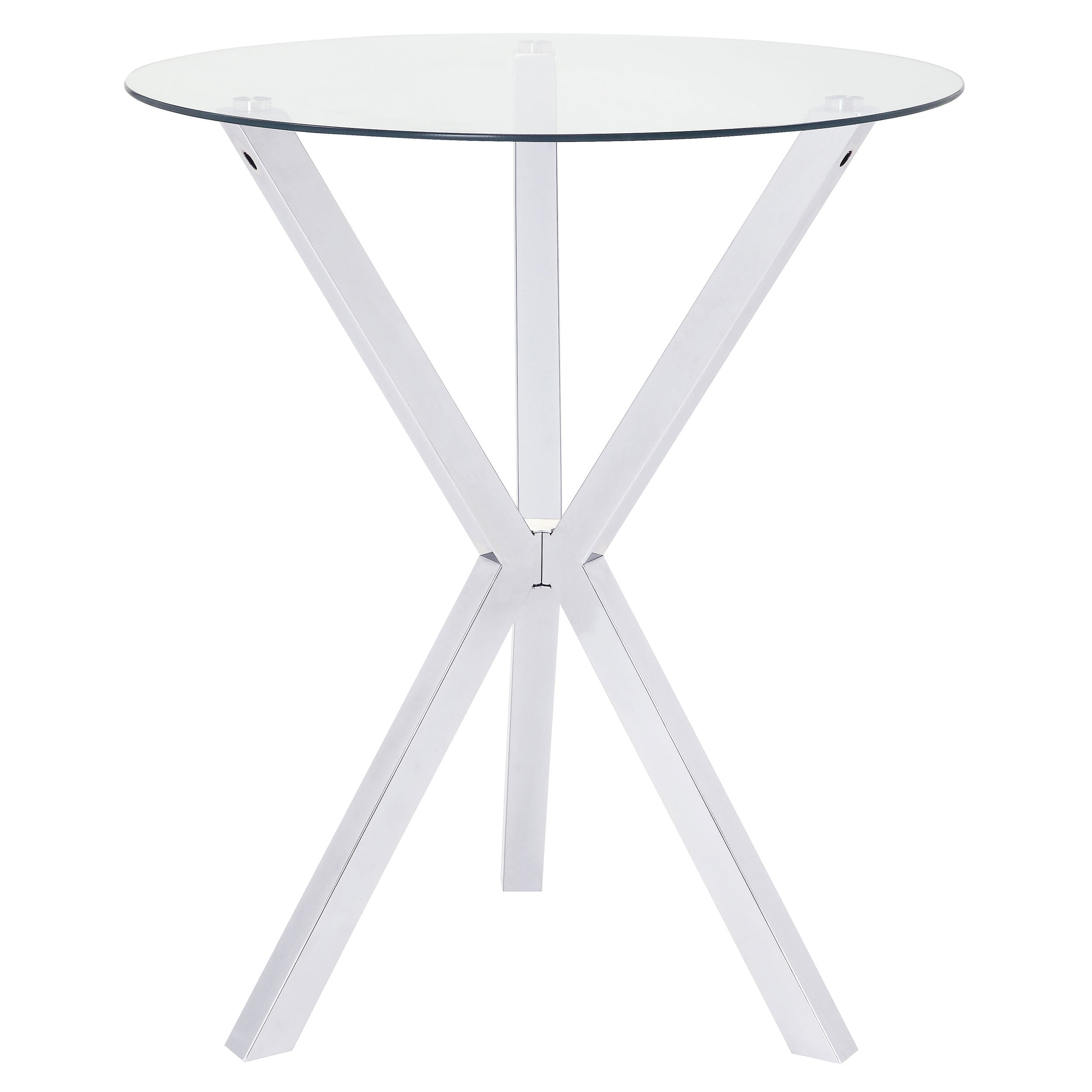 Fraser Chrome 35-inch Glass Top Bar Table - Grand Goldman Shop