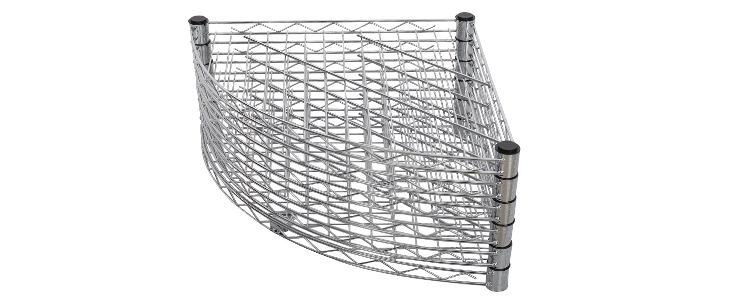 6 Tier Shelf Corner Wire Shelf Rack Adjustable Metal Heavy Duty Free Standing Corner Storage Display Chrome Rack for Bathroom, Living Room, Kitchen - Chrome - Grand Goldman Shop