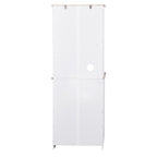 Wooden Kitchen Cabinet White Pantry Room Storage Microwave Cabinet with Framed Glass Doors and Drawer - Grand Goldman Shop