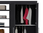 Kenya 3 Drawers Armoire, Double Door, 3-Tier Shelf -Black - Grand Goldman Shop