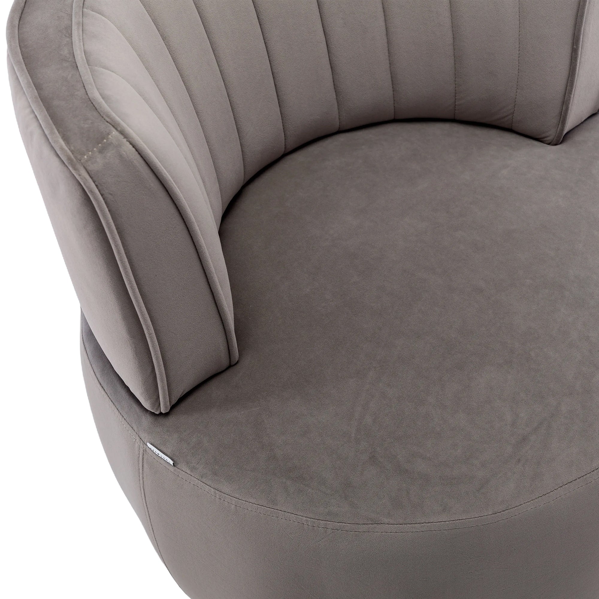 Swivel Barrel Chair, Round Armchairs with Fluffy Velvet, 360 Degree Swivel, Gray, 25.20'' x 25.59'' x 26.38'' - Grand Goldman Shop