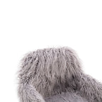 HengMing Modern Faux fur home office chair, fluffy chair for girls, makeup vanity Chair with Gold Plating Base - Grand Goldma