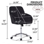 TY Adjustable Ergonomic Office Chair, Swivel Backrest Seat, Black Velvet, 24.60 x 22.84 x 38.00 inches | Premium Home Decor -