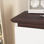 5 Drawer Dresser for Bedroom,  Modern Closet Dressers Chest of Drawers, White & Walnut color Storage Dresser Chest Cabinet Organizer Unit - Grand Goldman Shop