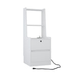 Nightstands Set of 2, with Charging Station, Smart Nightstand with Night Light, Modern Night Stand with Bookshelf, Bedside Tables with Storage Cabinet for Bedroom,White - Grand Goldman Shop