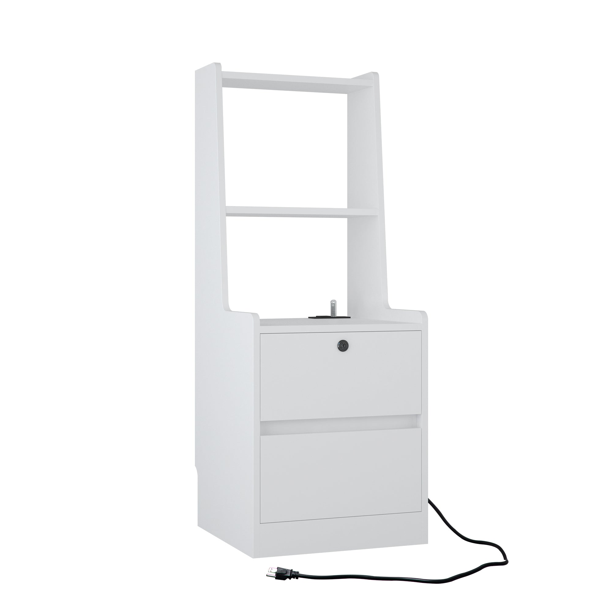 Nightstands Set of 2, with Charging Station, Smart Nightstand with Night Light, Modern Night Stand with Bookshelf, Bedside Tables with Storage Cabinet for Bedroom,White - Grand Goldman Shop