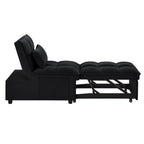 4 in1 Multi-Function Single Sofa Bed with Storage Pockets,Tufted Single Pull-out Sofa Bed with Adjustable Backrest and Pillows ,Convertible  Chaise Lounge,Black - Grand Goldman Shop