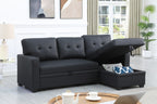 Upholstered Pull out Sectional Sofa with Chaise - Grand Goldman Shop