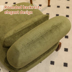 Cute Accent Chair with Solid Wood Legs, Velvet Living Room Chair with Soft Cushion, Cozy Bedroom Chair, Comfy Armless Reading Chair for Apartment, Waiting Room, Balcony (Green) - Grand Goldman Shop