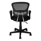 Office Chair, Adjustable Height, Swivel, Ergonomic, Armrests, Computer Desk, Work, Juvenile, Black Mesh, Black Metal, Contemp