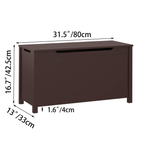 Kids Wooden Toy Box Storage with Safety Hinged Lid for Ages 2+ (Coffee) - Grand Goldman