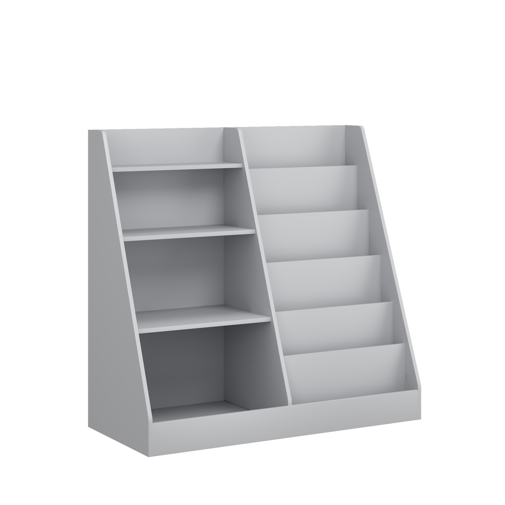 Kids Bookshelf and Toy Storage Organizer, Multifunctional 4 Tier Wooden Kids Book Shelf with  Bookcase Display Stand in Kids 