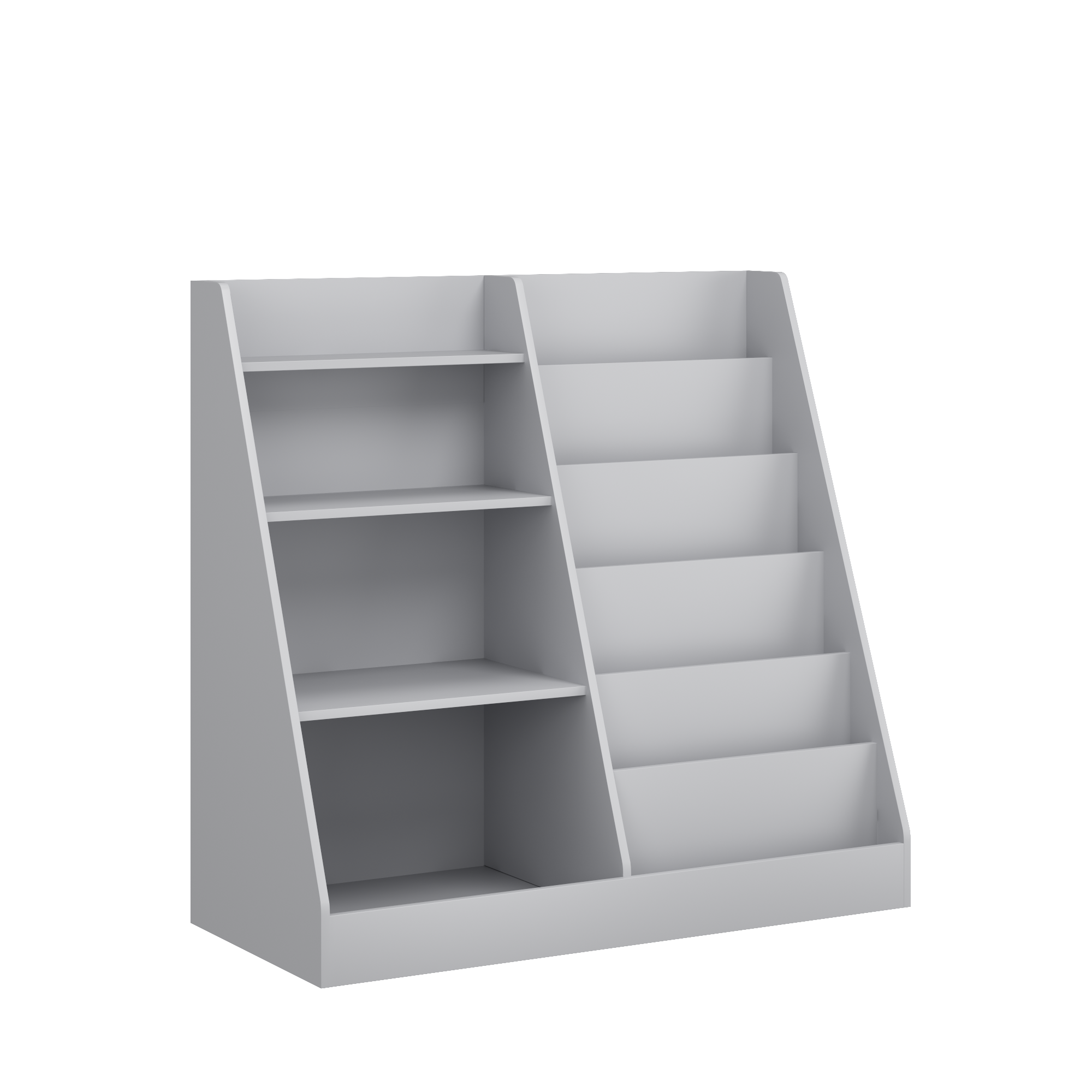 Kids Bookshelf and Toy Storage Organizer, Multifunctional 4 Tier Wooden Kids Book Shelf with  Bookcase Display Stand in Kids 