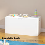 Kids Toy Storage Organizer with Rolling Drawer – Modern White Wooden Toy Chest with Wheels, Large Pull-Out Bin for Nursery, B