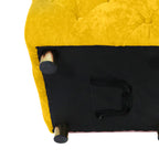Yellow Modern Velvet Upholstered Ottoman, Exquisite Small End Table, Soft Foot Stool, Dressing Makeup Chair, Comfortable Seat for Living Room, Bedroom, Entrance - Grand Goldman Shop