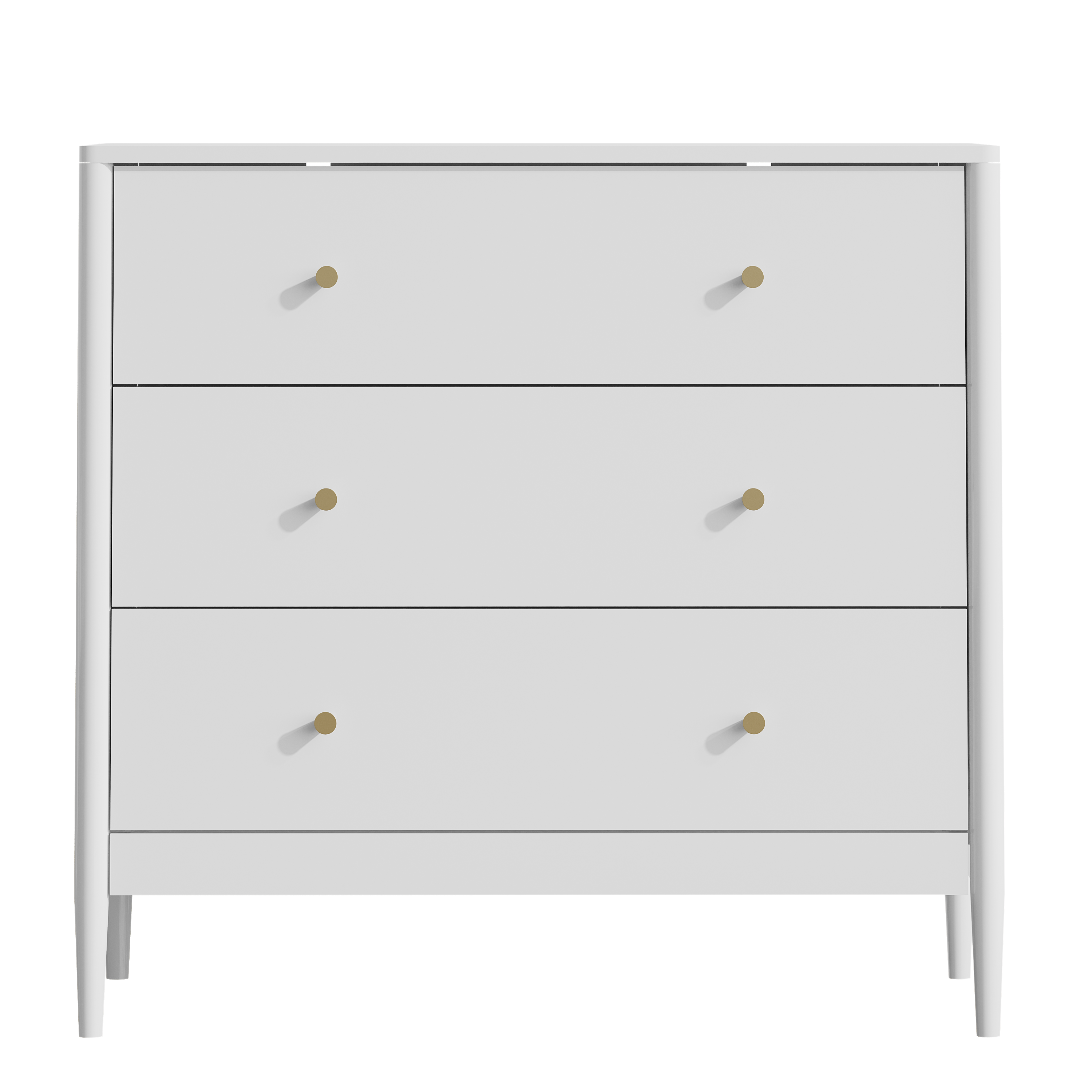 3 Drawer Dresser Chest, Modern White Storage Cabinet, MDF Wood Organizer for Bedroom, Living Room, Entryway, Small Space Furniture - Grand Goldman Shop