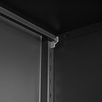Black Metal Kitchen Pantry Cabinet with Adjustable Shelves and Gold Handles, Tall Steel Storage Locker for Kitchen, Living Ro