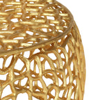 Modern Glam Mesh Coffee Table with Gold Accents and Aluminum Frame,27.50 x 27.50 x 12.50 - Grand Goldman Shop