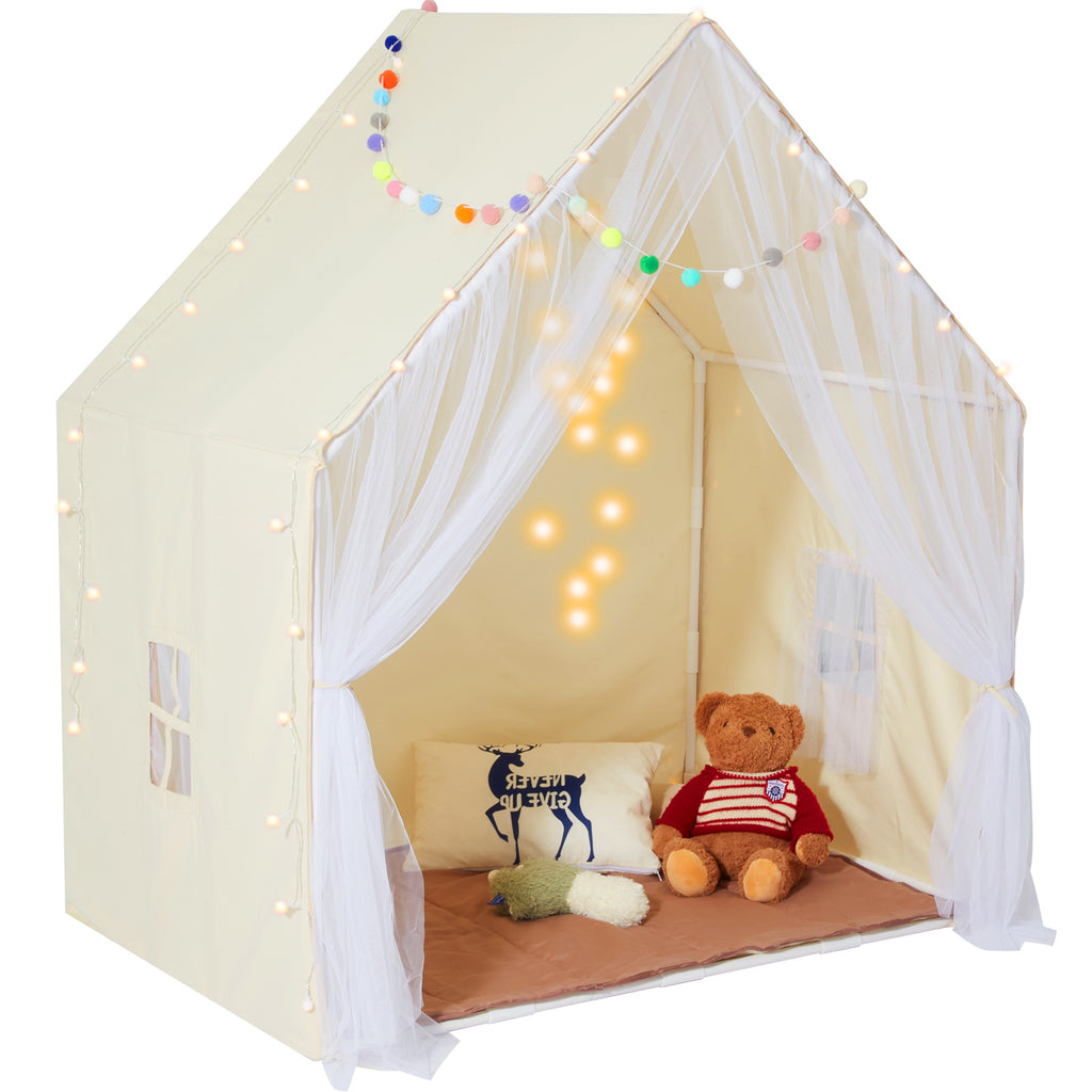 Kids Play Tent, Kids Tent for Kids 1-5 Years Old, Toddler Tent with Mat and Tent Lamp, Tent for Kids with Windows for Indoor 