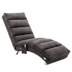 Ergonomic Linen Massage Chaise Lounge with Remote Control, Dark Gray, Electric Massage Lounger with 5 Modes - Grand Goldman Shop