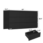 9 Drawer Dresser with No Handle Design, Modern Black Matte Wood Dresser for Bedroom, Storage Chest of Drawers for Living Room, Hallway, Entryway - Grand Goldman Shop
