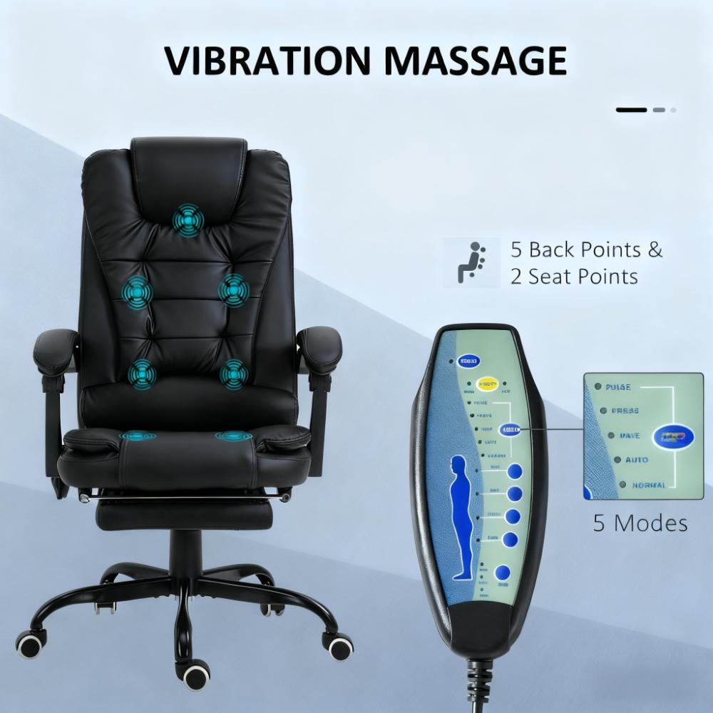 Massage Office Chair High Back Executive Recliner with Lumbar Support,Footrest,Reclining Back,Adjustable Heigh | Premium Home