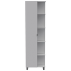 Urano Corner Linen Cabinet, Five External Shelves, Single Door, Four Interior Shelves -White - Grand Goldman