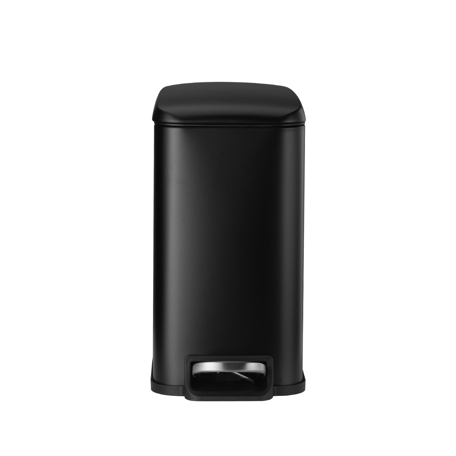 Slim Bathroom Trash Can, 11.4 x 5.71 x 10.7 Inch Small Bedroom Trashcan with Step Pedal & Soft Close Lid, 6L Steel Garbage Can with Detachable Inner Bin, for Kitchen, Home, Dorm, Office, Black - Grand Goldman Shop
