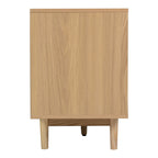 Boho TV Stand for 65 75 85 Inch TV with Real Rattan Doors, Modern Wood Media Console in Natural Finish, 76.6'' L x 15.7'' W x 23.6'' H - Grand Goldman Shop