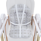 Convertible Baby High Chair to Rocker with 5-Point Harness, Foldable Infant Feeding Chair in White with Removable 2-Tier Easy