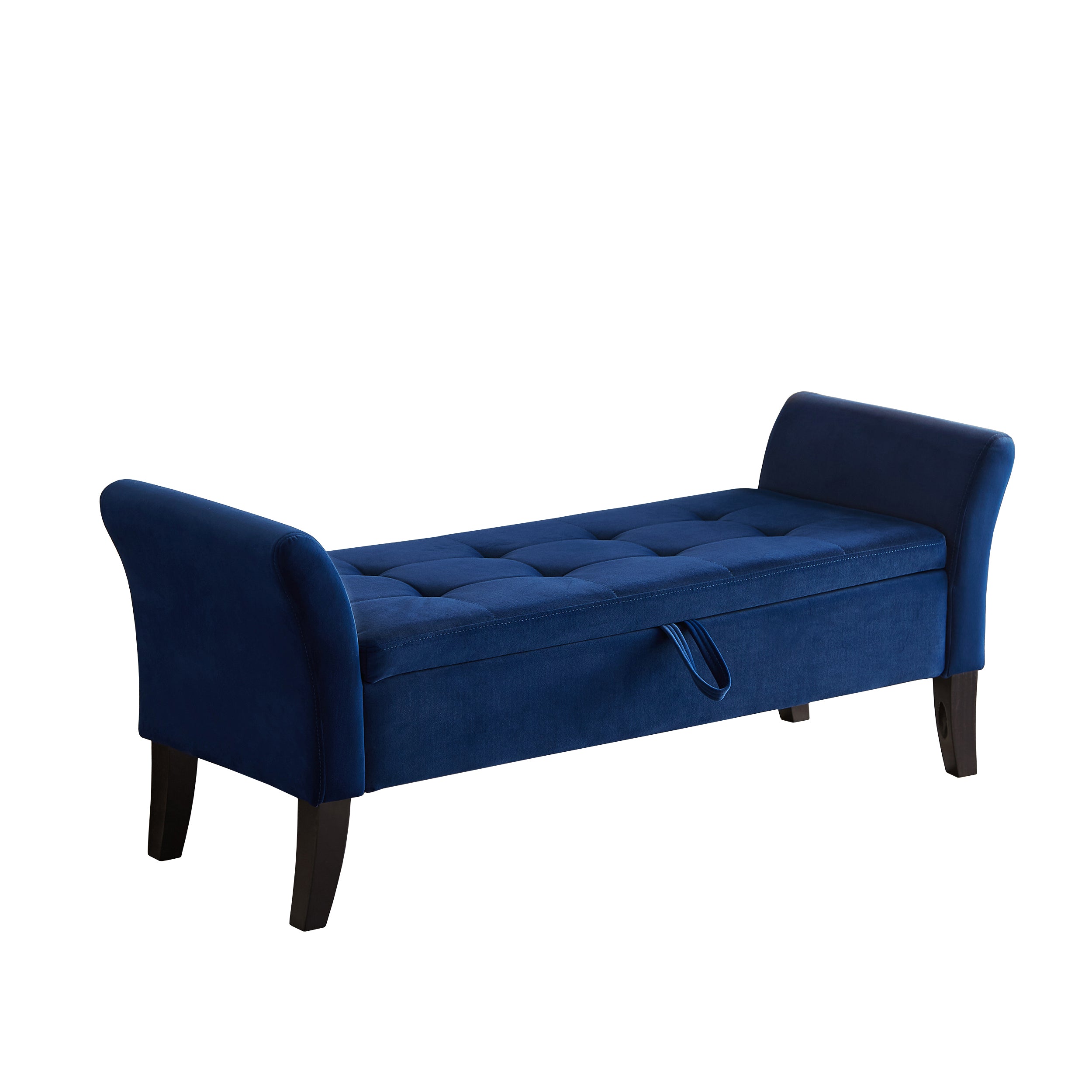 51.5' Bed Bench with Storage Navy Blue Velvet - Grand Goldman Shop