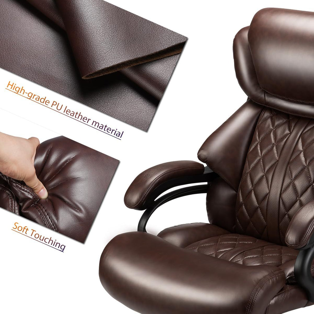 Stylish 500lbs Big and Tall Office Chair for Heavy People Executive Office Chair with Wide Spring Seat Computer Desk Chair 36
