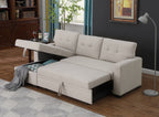 Upholstered Pull out Sectional Sofa with Chaise - Grand Goldman Shop