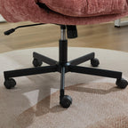 Modern Chenille Swivel Office Chair, Height Adjustable Task Chair with Convertible Multi-Position Armrests, Comfy Double Cush