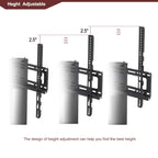 Modern Black Multi-function TV Stand with Height Adjustable Swivel Bracket and 3-Tier Tempered Glass - Grand Goldman Shop