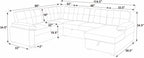 Faux Leather Fabric U-Shape Sectional Sleeper Sofa (Pull-Out Bed) With Storage Chaise - Grand Goldman Shop