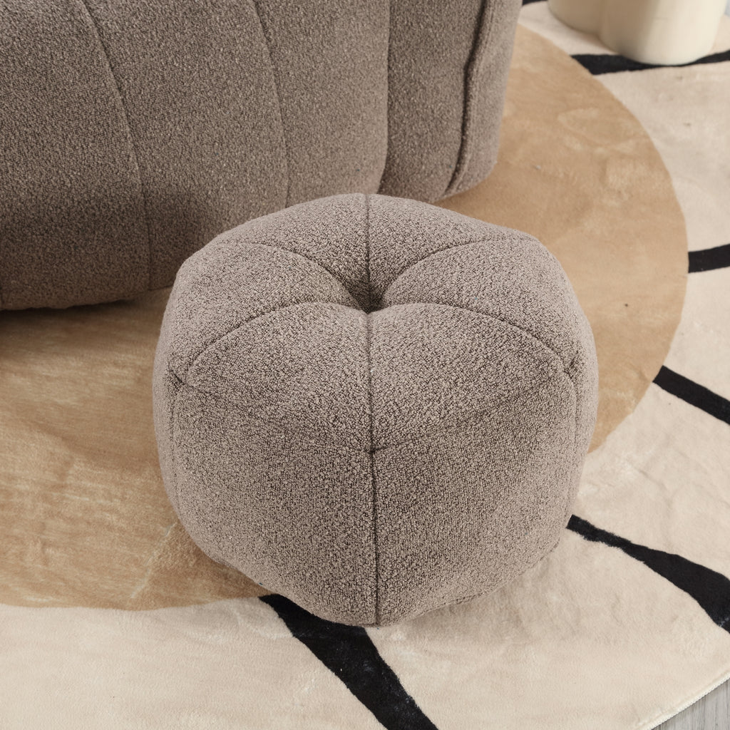 Soft Chenille Bean Bag Chair with High Resilient Foam for Living Room and Bedroom, Comfortable Square Lazy Sofa with Footstool for Adults - Grand Goldman Shop