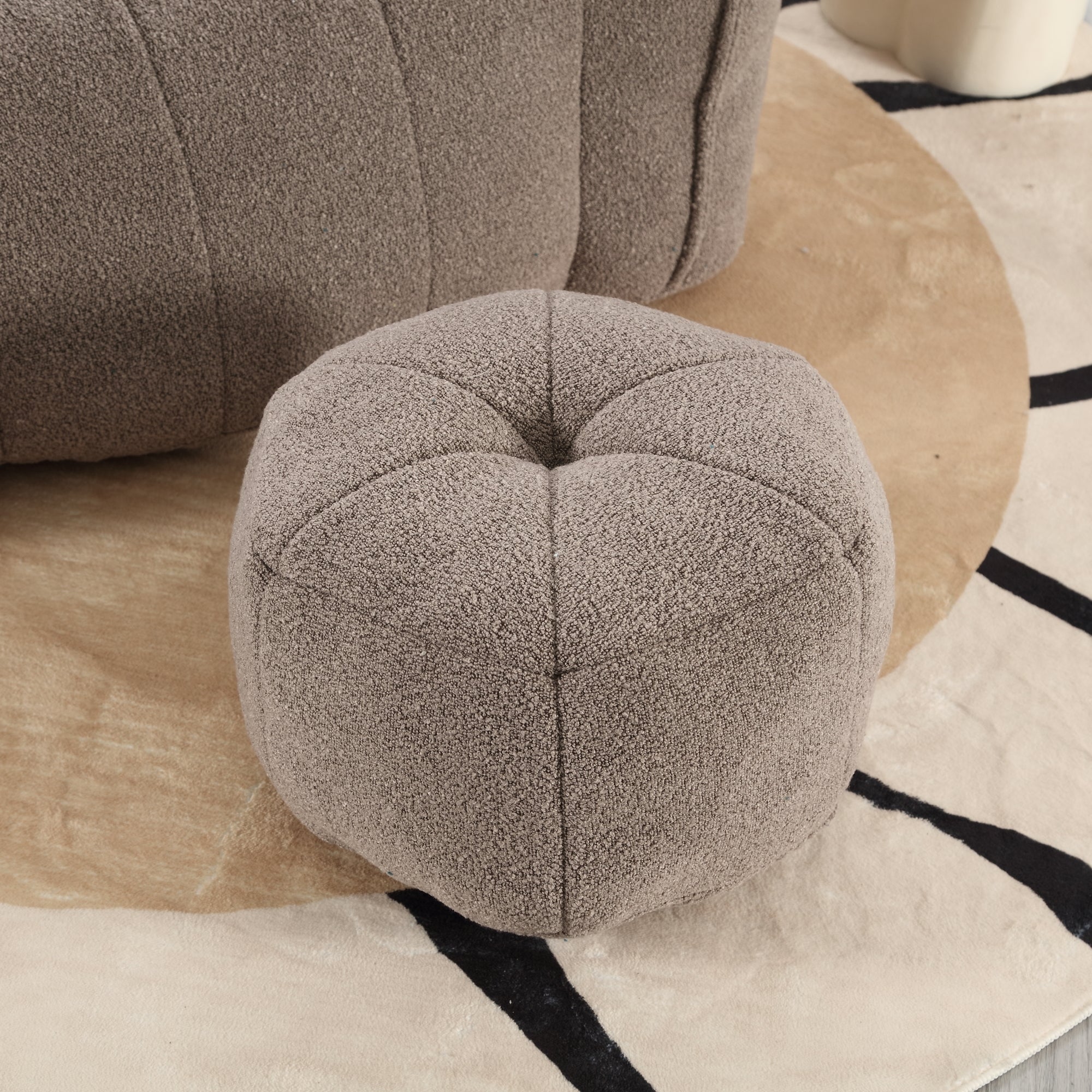Soft Chenille Bean Bag Chair with High Resilient Foam for Living Room and Bedroom, Comfortable Square Lazy Sofa with Footstool for Adults - Grand Goldman Shop