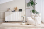 010-Soft Fluffy Corduroy Fabric Bean Bag Chair Filled With Memory Sponge,Beige - Grand Goldman Shop