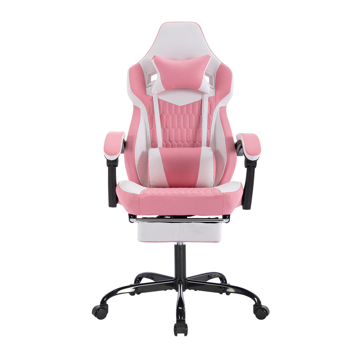 Gaming Chair with Footrest, High Back Gaming Chairs PVC Leather Ergonomic Gamer Chair with Adjustable Headrest Lumbar Support