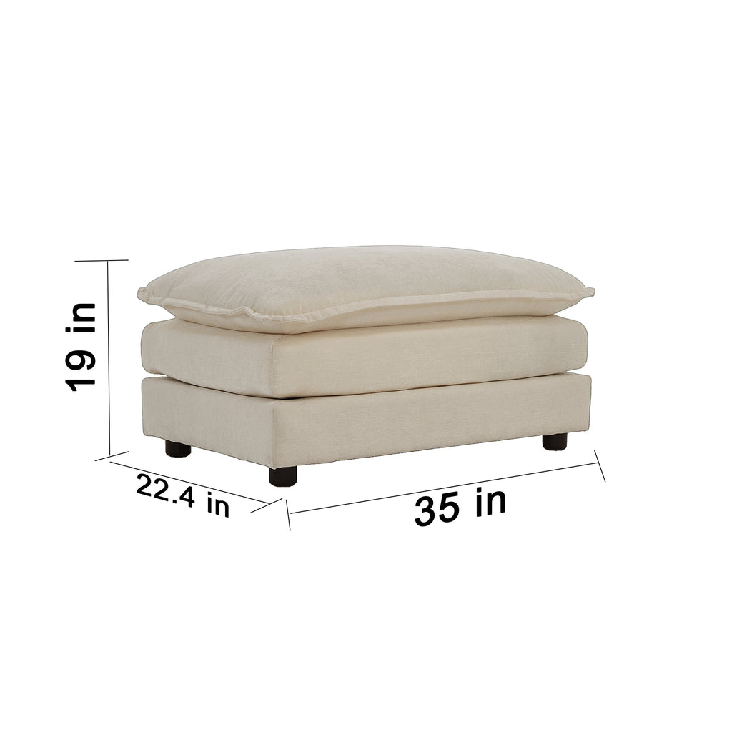 Chenille Fabric Ottomans Footrest to Combine with 2 Seater Sofa, 3 Seater Sofa and 4 Seater Sofa, Light Coffee - Grand Goldman Shop