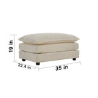 Chenille Fabric Ottomans Footrest to Combine with 2 Seater Sofa, 3 Seater Sofa and 4 Seater Sofa, Light Coffee - Grand Goldman Shop