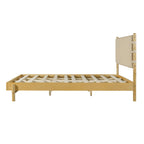 Modern King Bed Frame Set with 2 Nightstands, Beige Wood Platform Bed with Headboard and Matching Bedside Tables for Bedroom - Grand Goldman Shop